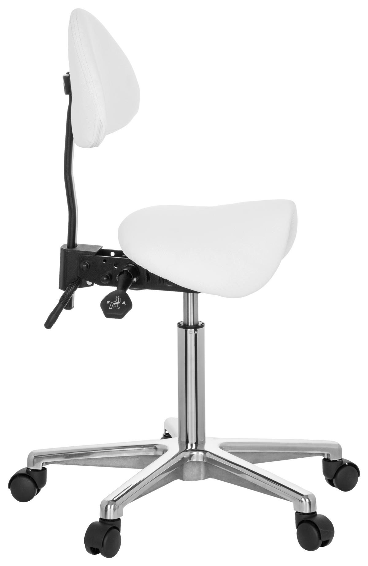 BÜROHOCKER Weiß  - Alufarben/Weiß, MODERN, Kunststoff/Textil (36/105/40cm) - MID.YOU