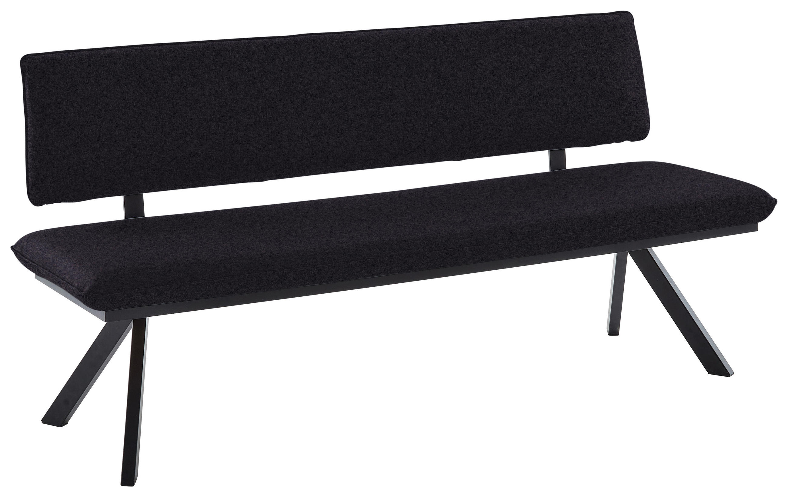SITZBANK 180/86,5/60 cm  in Anthrazit, Schwarz  - Anthrazit/Schwarz, Design, Textil/Metall (180/86,5/60cm) - Cantus