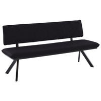 SITZBANK 180/86,5/60 cm  in Anthrazit, Schwarz  - Anthrazit/Schwarz, Design, Textil/Metall (180/86,5/60cm) - Cantus