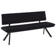 SITZBANK 140/86/60 cm  in Anthrazit, Schwarz  - Anthrazit/Schwarz, MODERN, Textil/Metall (140/86/60cm) - Cantus