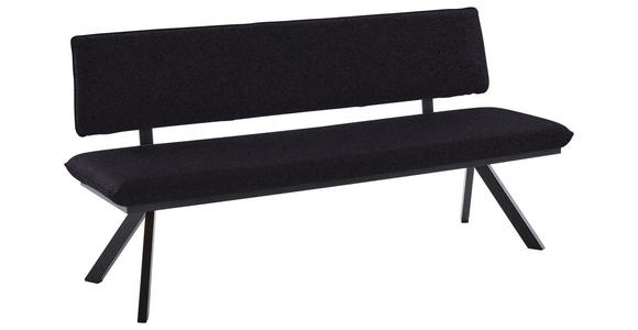SITZBANK 140/86/60 cm in Anthrazit, Schwarz - Anthrazit/Schwarz, MODERN, Textil/Metall (140/86/60cm) - Cantus
