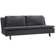 SCHLAFSOFA Flachgewebe Graublau  - Graublau/Eichefarben, KONVENTIONELL, Holz/Textil (205/85/98cm) - Carryhome