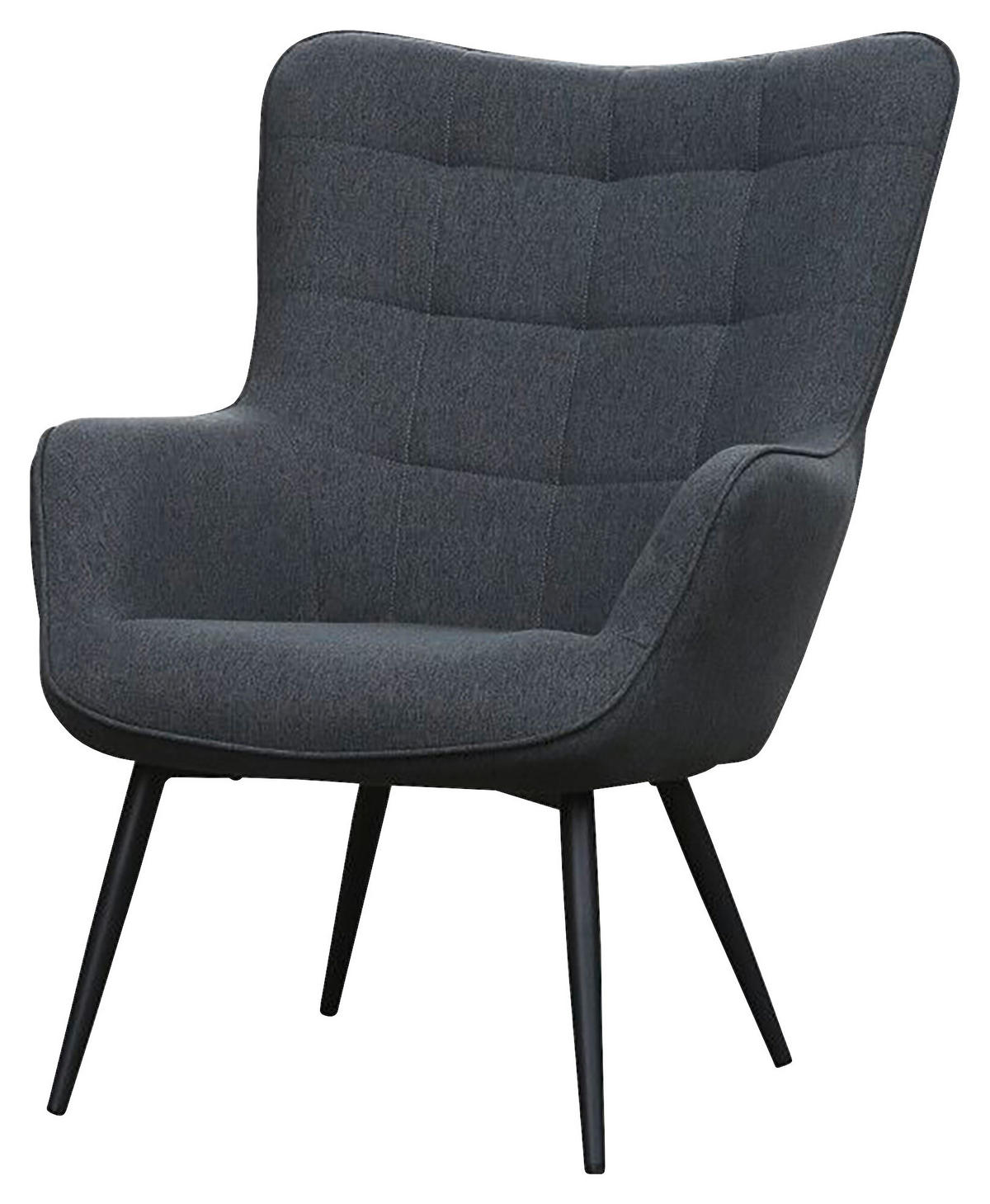 SESSEL in Webstoff Dunkelgrau  - Dunkelgrau/Schwarz, MODERN, Holzwerkstoff/Textil (72/97/80cm) - MID.YOU