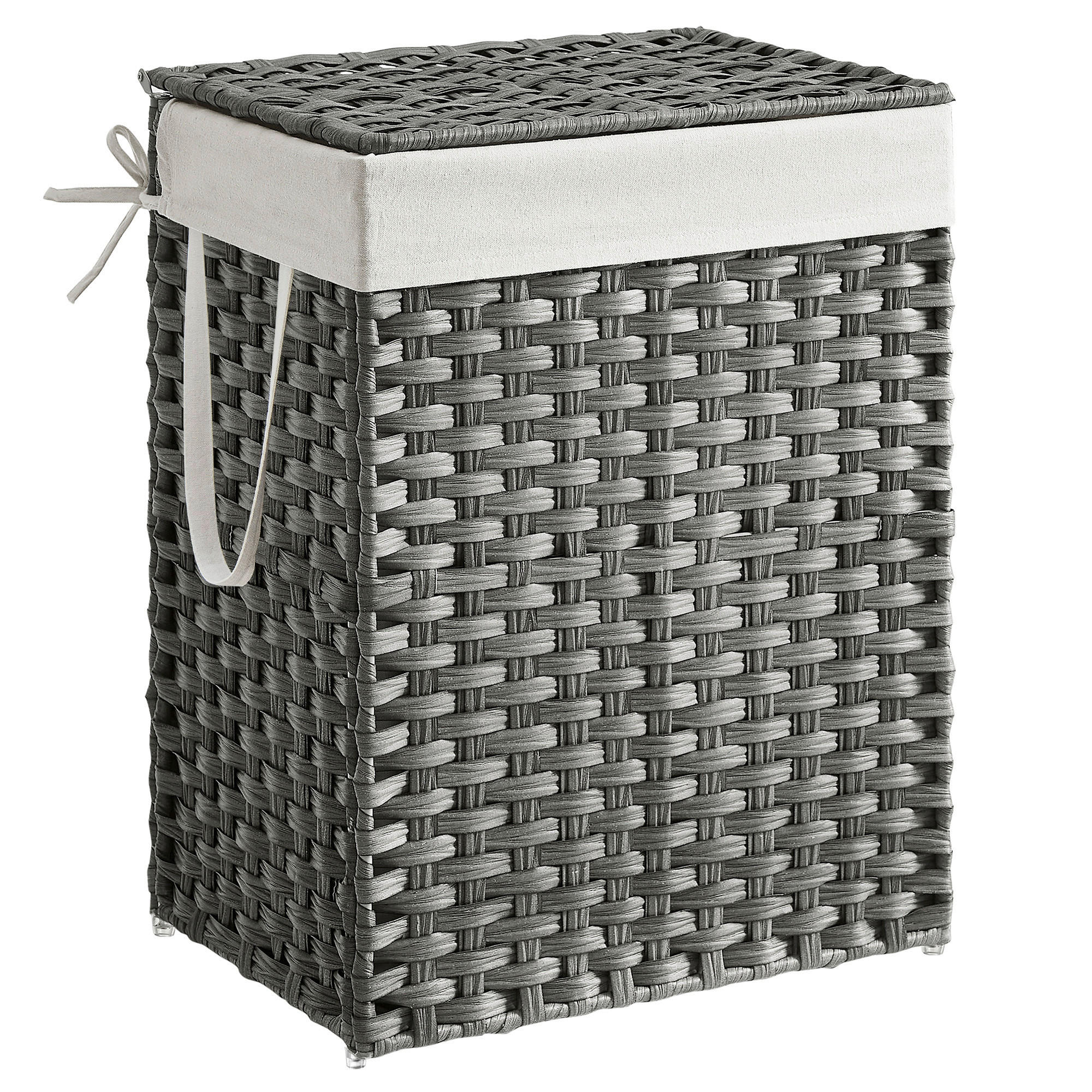 WÄSCHEKORB - Grau, Basics, Kunststoff/Textil (46/61/33cm)