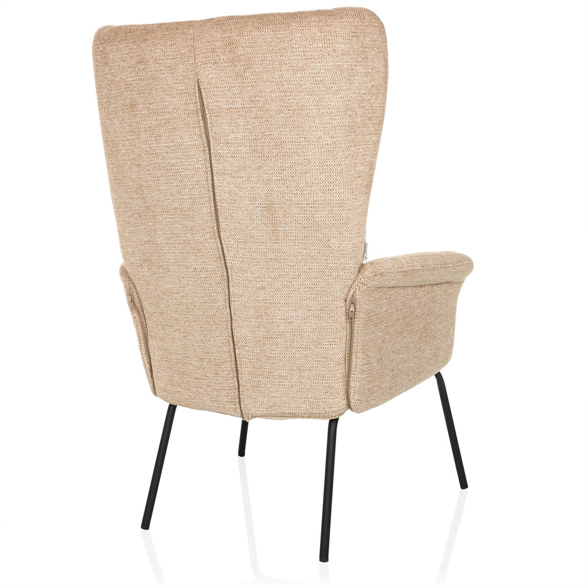 OHRENSESSEL Bouclé Beige  - Beige/Schwarz, MODERN, Textil/Metall (71/110/71cm) - MID.YOU