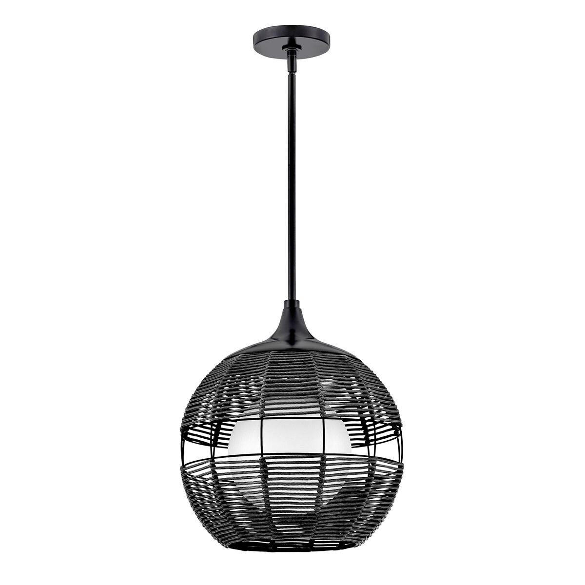 ZÁVESNÉ SVIETIDLO,  46/35,9/35,9 cm - čierna, Konventionell, kov/textil (46/35,9/35,9cm) - Elstead Lighting