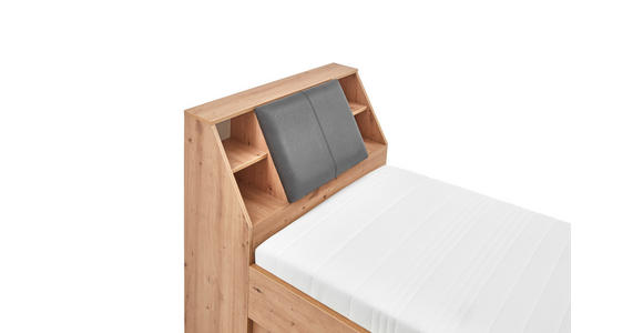 STAURAUMBETT 90/200 cm in Eiche Artisan - Eiche Artisan/Grau, KONVENTIONELL, Holzwerkstoff/Textil (90/200cm) - Carryhome