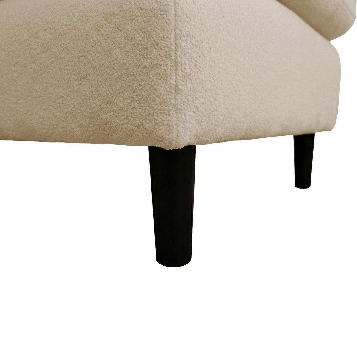 ECKSOFA LAPIT Beige Chenille Zierkissen, Rückenkissen, Bettkasten  - Beige/Schwarz, Design, Holz/Textil (240/170cm) - MID.YOU