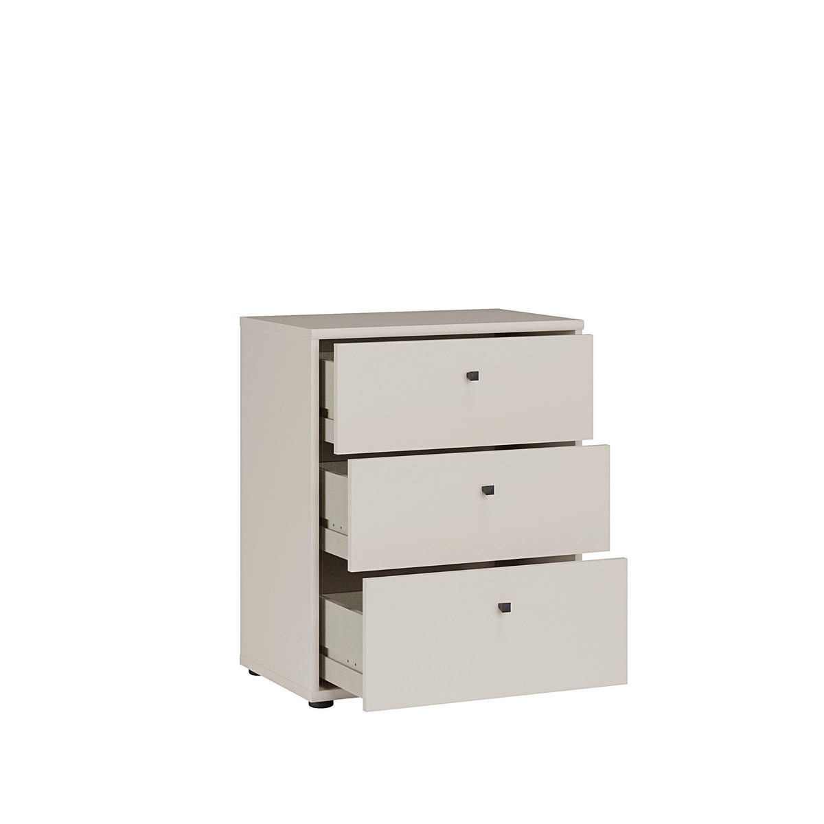 KOMMODE , 54/66,3/34,8 cm, 3 Schublade(n)  - Sandfarben/Schwarz, Design, Holzwerkstoff/Kunststoff (54/66,3/34,8cm)