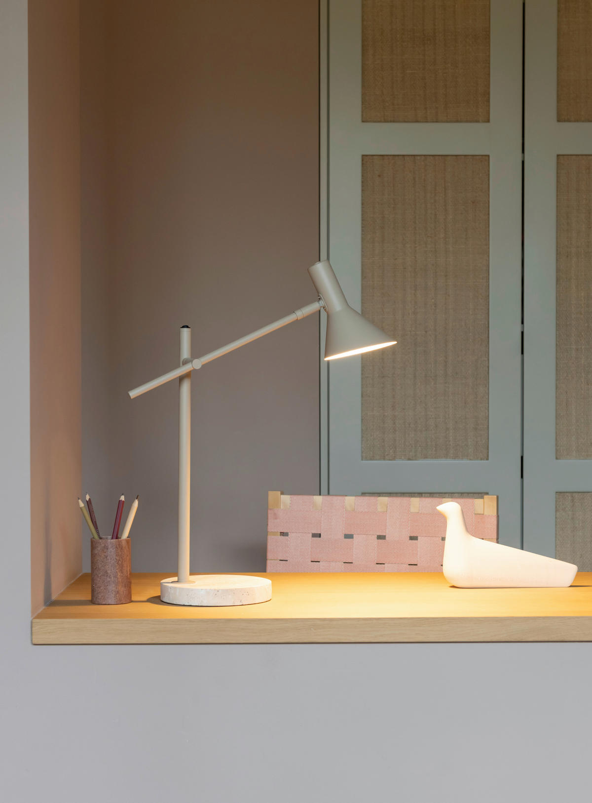 TISCHLEUCHTE - Sandfarben, Design, Stein/Metall (44/18/59cm) - It's about Romi