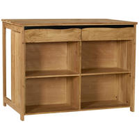 KÜCHENINSEL 125/94/80 cm  in Schwarz, Akaziefarben  - Schwarz/Akaziefarben, Natur, Holz (125/94/80cm) - Livetastic