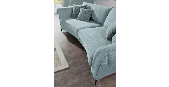 MEGASOFA in Chenille Türkis - Türkis/Schwarz, ROMANTIK / LANDHAUS, Textil/Metall (273/50/79/125cm) - Landscape
