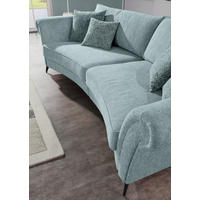 MEGASOFA in Flachgewebe Graublau  - Graublau/Schwarz, ROMANTIK / LANDHAUS, Textil/Metall (273/79/125cm) - Landscape