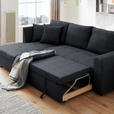 ECKSOFA in Webstoff Dunkelgrau  - Dunkelgrau/Schwarz, Design, Kunststoff/Textil (158/238cm) - Xora