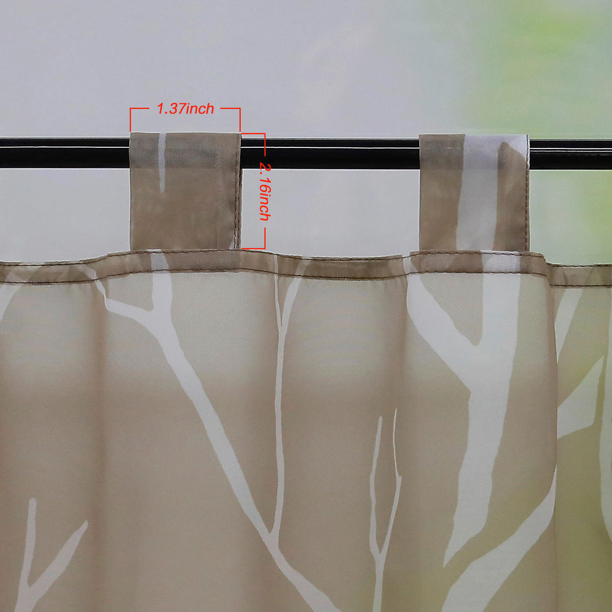 KURZGARDINE   140/60 cm   - Sandfarben/Weiß, Basics, Textil (140/60cm) - Joyswahl