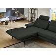 ECKSOFA in Echtleder Dunkelgrün  180/310 cm  - Dunkelgrün/Schwarz, Design, Leder/Metall (180/310cm) - Dieter Knoll