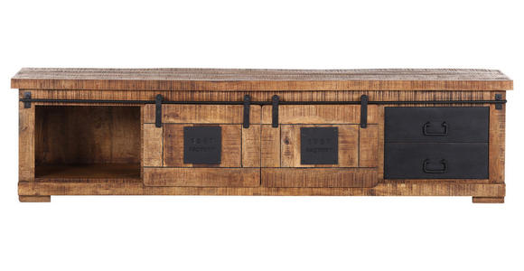 LOWBOARD in 200/50/45 cm - Schwarz/Naturfarben, KONVENTIONELL, Holz/Holzwerkstoff (200/50/45cm) - Landscape