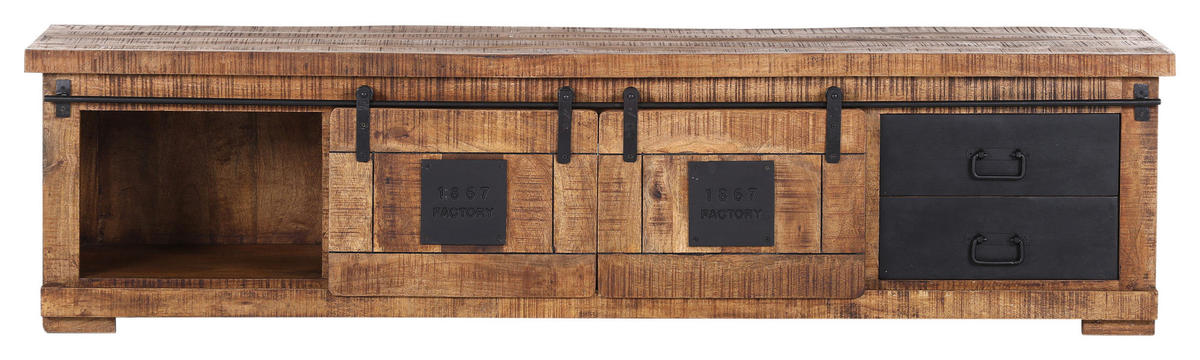 LOWBOARD  in 200/50/45 cm  - Schwarz/Naturfarben, KONVENTIONELL, Holz/Holzwerkstoff (200/50/45cm) - Landscape
