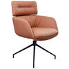 ARMLEHNSTUHL  in Eisen Echtleder pigmentiert  - Cognac/Schwarz, Design, Leder/Metall (62/92/66cm) - Dieter Knoll