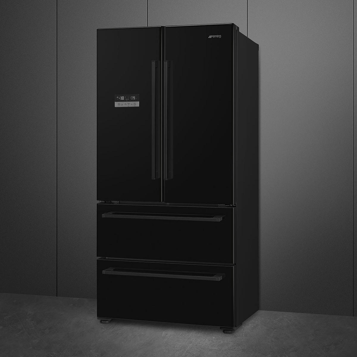 FRENCH-DOOR FQ55FNDE  - Schwarz Hochglanz, Basics, Metall (84/182,5/70cm) - SMEG