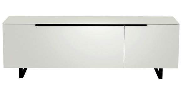 LOWBOARD Schwarz, Weiß  - Schwarz/Weiß, Design, Glas/Holzwerkstoff (160/51/45cm) - Moderano