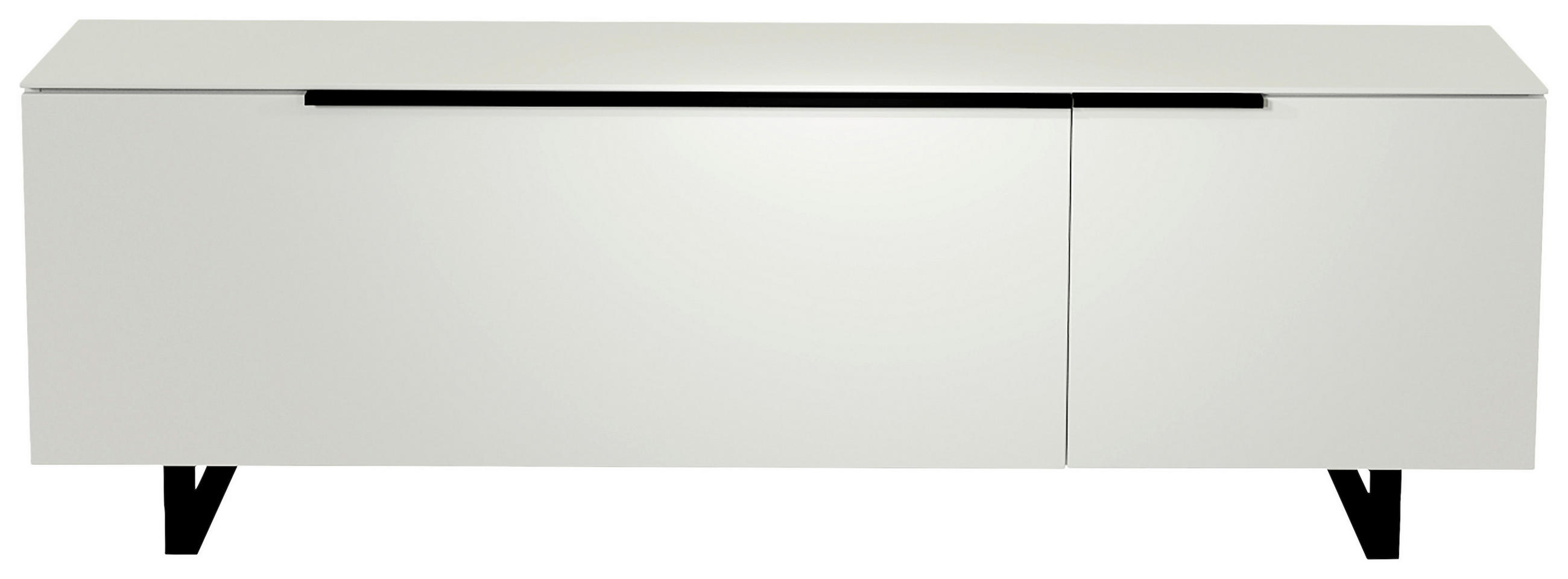 LOWBOARD in 160/51/45 cm - Schwarz/Weiß, Design, Glas/Holzwerkstoff (160/51/45cm) - Moderano