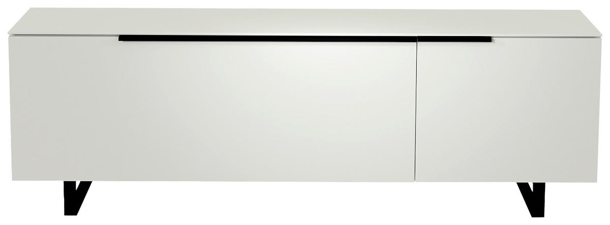 LOWBOARD Schwarz, Weiß  160/51/45 cm  - Schwarz/Weiß, Design, Glas/Holzwerkstoff (160/51/45cm) - Moderano