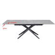 ESSTISCH in Metall, Glas, Keramik 180-230/90/76 cm  - Schwarz/Grau, Design, Glas/Keramik (180-230/90/76cm) - Novel