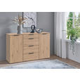 SIDEBOARD  135/84/41 cm 4 Schublade(n)  - Schwarz/Eiche Artisan, Trend, Holzwerkstoff/Kunststoff (135/84/41cm) - Hom`in