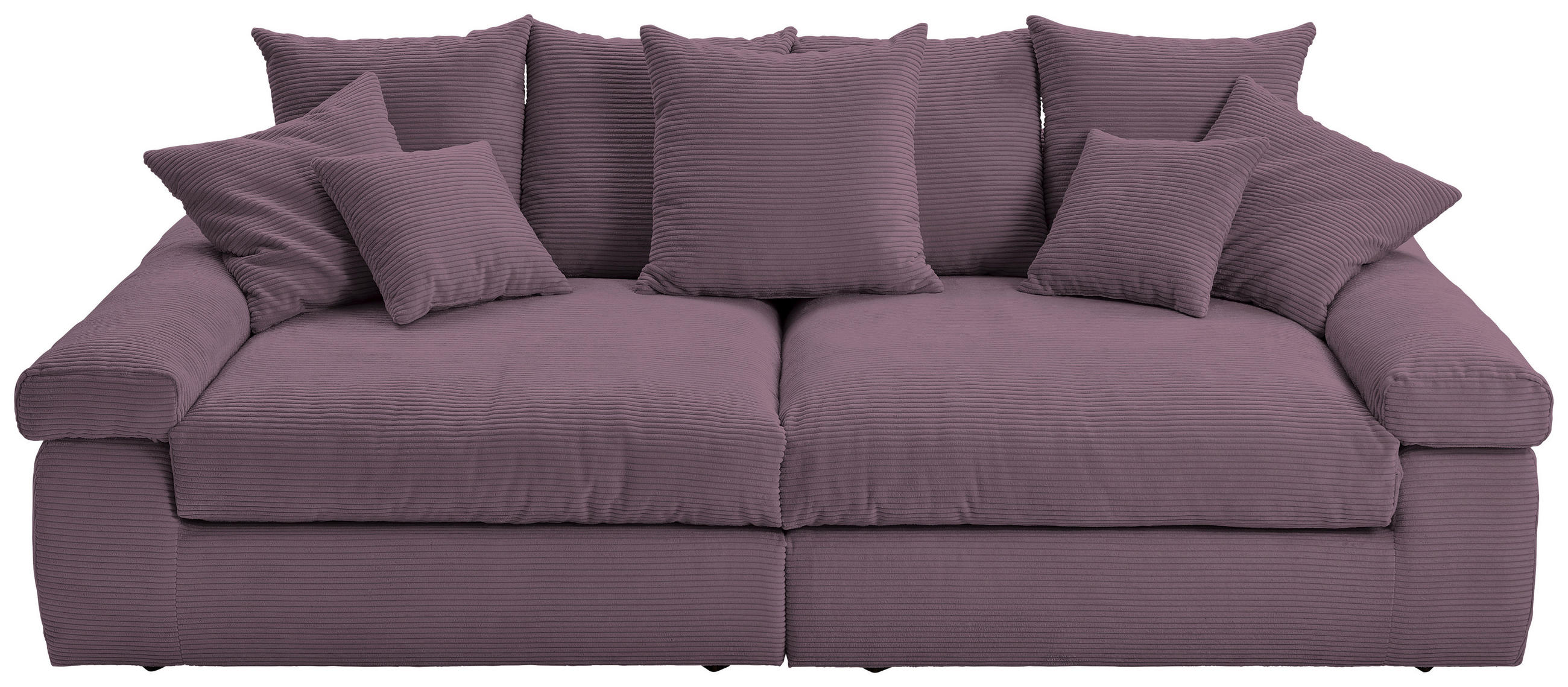 BIGSOFA in Cord Lila  - Lila/Schwarz, Design, Kunststoff/Textil (260/90/140cm) - Ambia Home