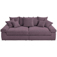 BIGSOFA in Cord Lila  - Lila/Schwarz, Design, Kunststoff/Textil (260/90/140cm) - Ambia Home