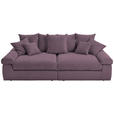 BIGSOFA  in Cord Lila  - Lila/Schwarz, Design, Kunststoff/Textil (260/90/140cm) - Ambia Home