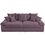 BIGSOFA in Cord Lila  - Lila/Schwarz, Design, Kunststoff/Textil (260/90/140cm) - Ambia Home