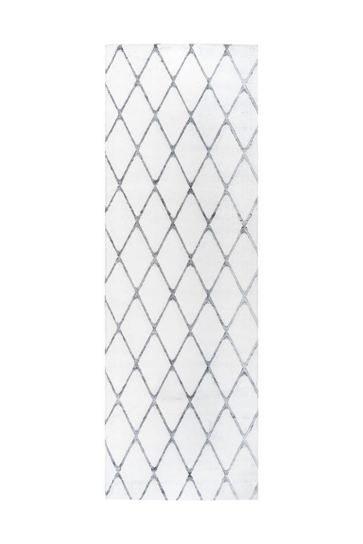 BĚHOUN, 80/250 cm, antracitová, bílá - bílá/antracitová, Design, textil (80/250cm)