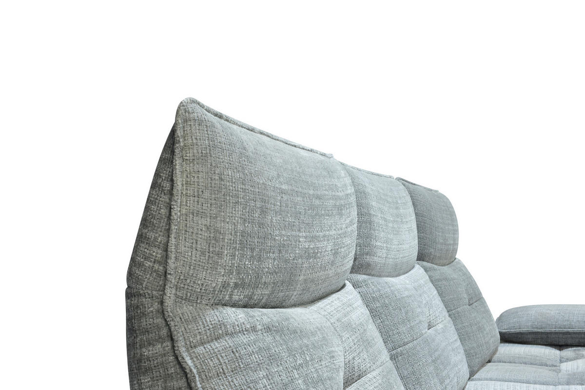 ECKSOFA Hellgrau Chenille  - Hellgrau/Schwarz, Design, Kunststoff/Textil (314/162cm) - Livetastic
