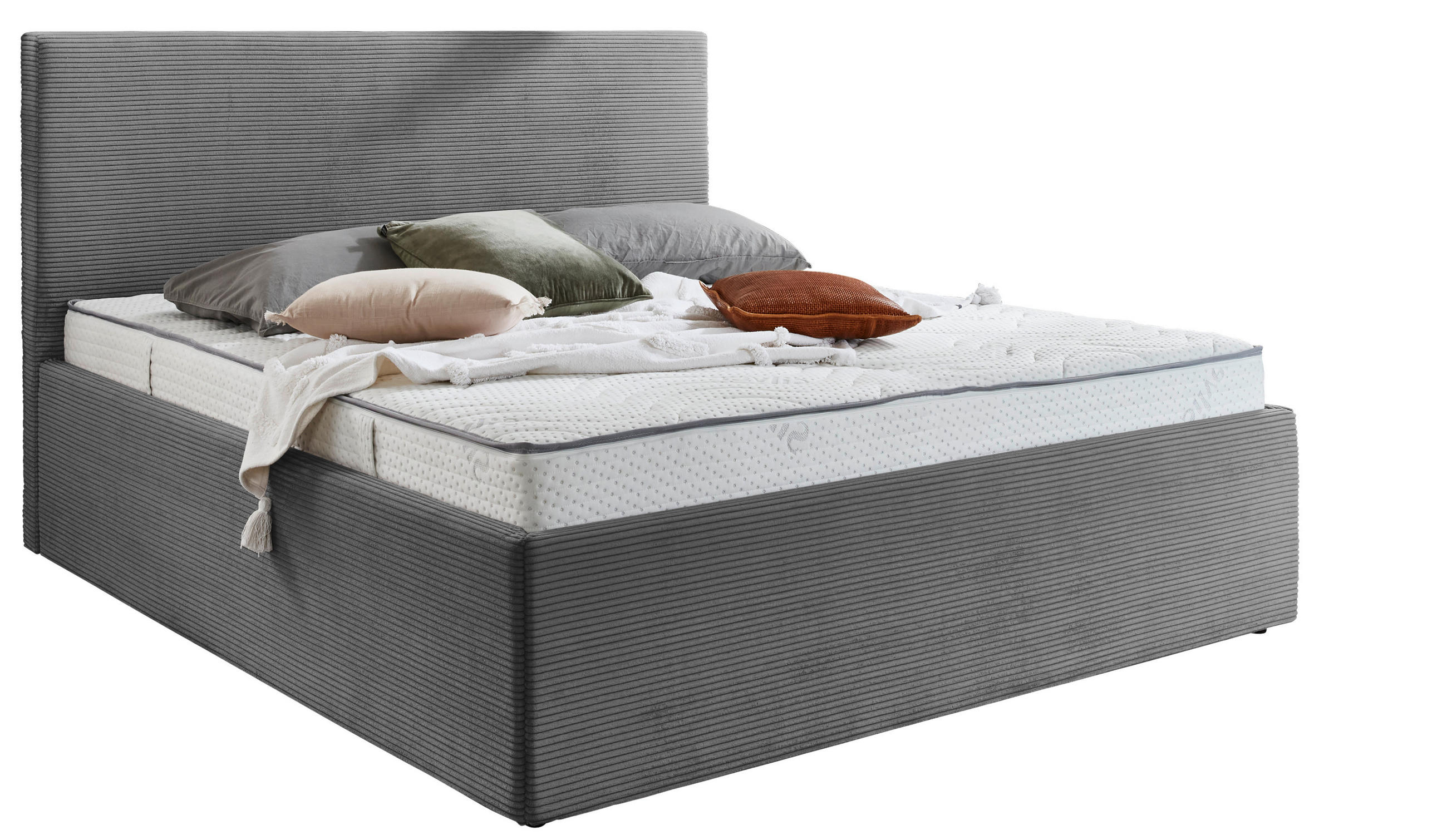 POLSTERBETT 140/200 cm  in Grau  - Schwarz/Grau, Trend, Kunststoff/Textil (140/200cm) - Boxxx