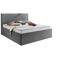 POLSTERBETT 140/200 cm  in Grau  - Schwarz/Grau, Trend, Kunststoff/Textil (140/200cm) - Boxxx