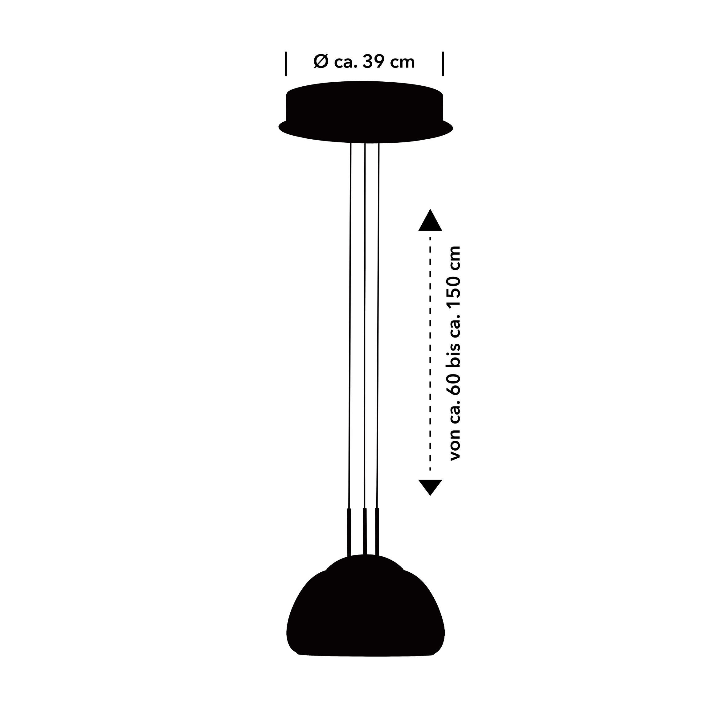 LED-HÄNGELEUCHTE 39/60-150 cm    - Schwarz, Design, Metall (39/60-150cm) - Hell