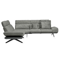 ECKSOFA Chenille, Flachgewebe Grau  - Schwarz/Grau, Design, Textil/Metall (239/270cm) - Koinor