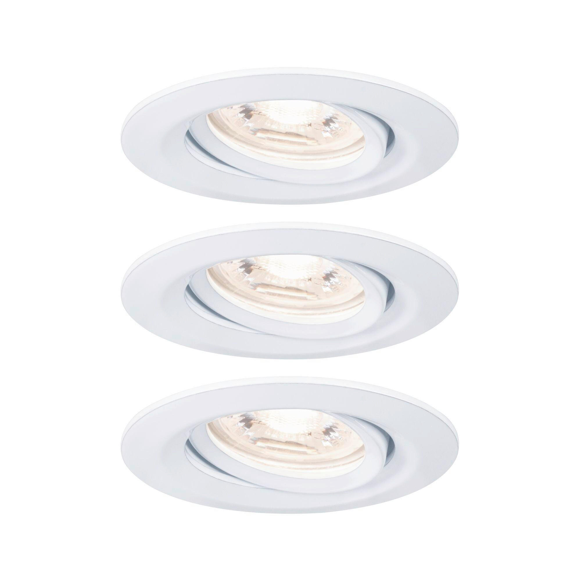 LED-EINBAUSPOT SET 6.6/6.6/6.6 cm  - Weiß, Design, Metall (6.6/6.6/6.6cm) - Paulmann