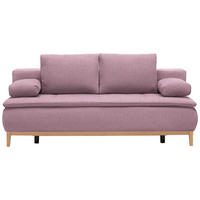 BOXSPRINGSOFA  in Webstoff Rosa Skandinavisch  - Eichefarben/Beige, Design, Holz/Textil (202/78/93/100cm) - Venda