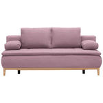 BOXSPRINGSOFA  in Webstoff Rosa Skandinavisch  - Eichefarben/Beige, Design, Holz/Textil (202/78/93/100cm) - Venda