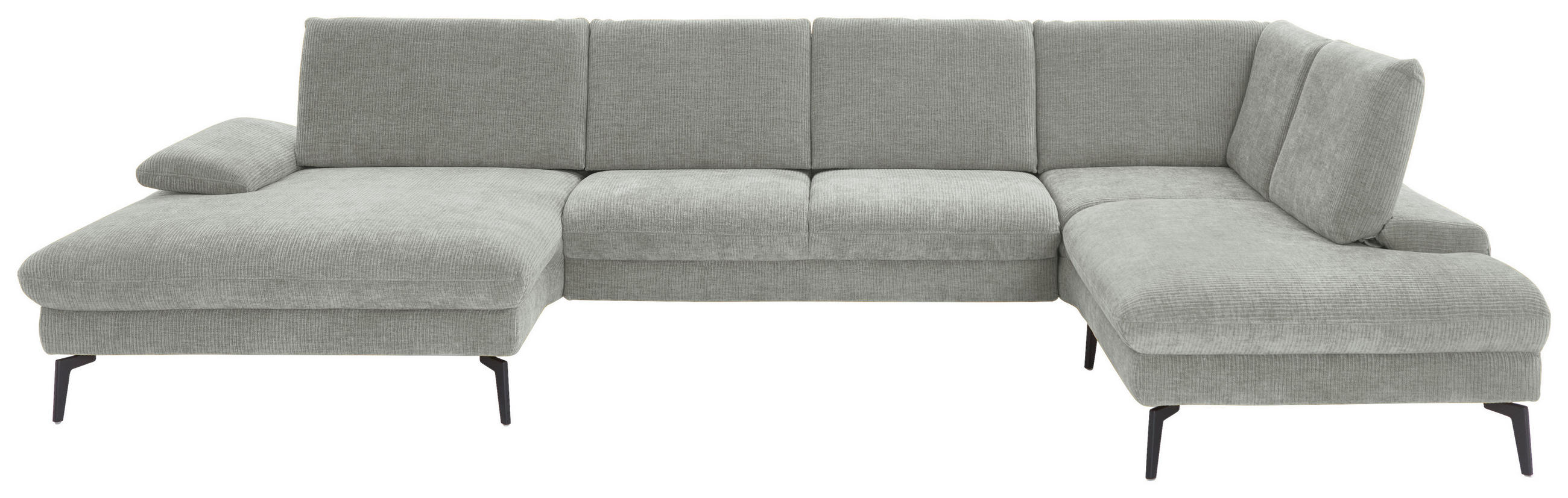 WOHNLANDSCHAFT in Webstoff Silberfarben  - Silberfarben/Schwarz, Design, Textil/Metall (157/354/208cm) - Dieter Knoll