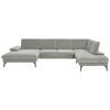 WOHNLANDSCHAFT in Webstoff Silberfarben  - Silberfarben/Schwarz, Design, Textil/Metall (157/354/208cm) - Dieter Knoll