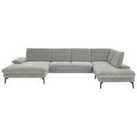 WOHNLANDSCHAFT in Webstoff Silberfarben  - Silberfarben/Schwarz, Design, Textil/Metall (157/354/208cm) - Dieter Knoll