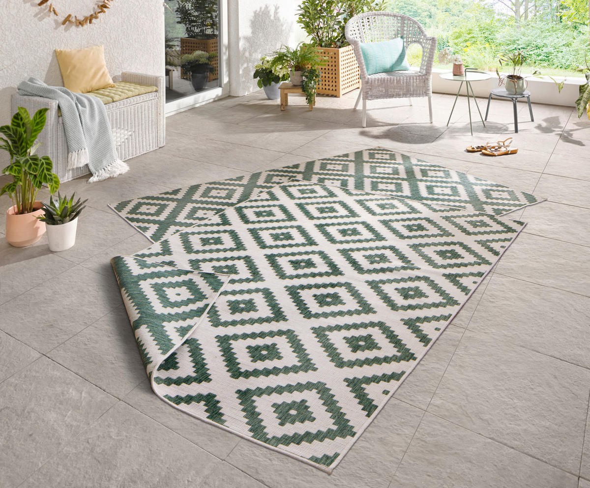 OUTDOORTEPPICH 80/150 cm Twin Creme, Grün  - Creme/Grün, Basics, Kunststoff (80/150cm) - Novel