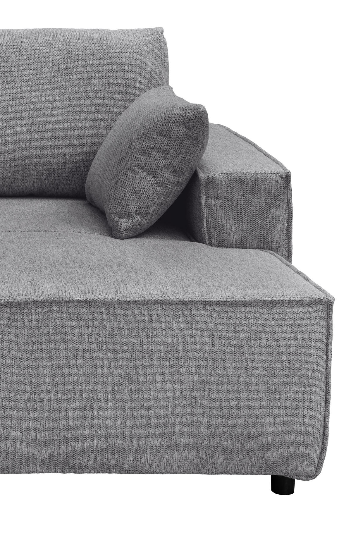 BIGSOFA Chenille Graubraun  - Graubraun/Schwarz, MODERN, Kunststoff/Textil (188/86/154cm) - Livetastic