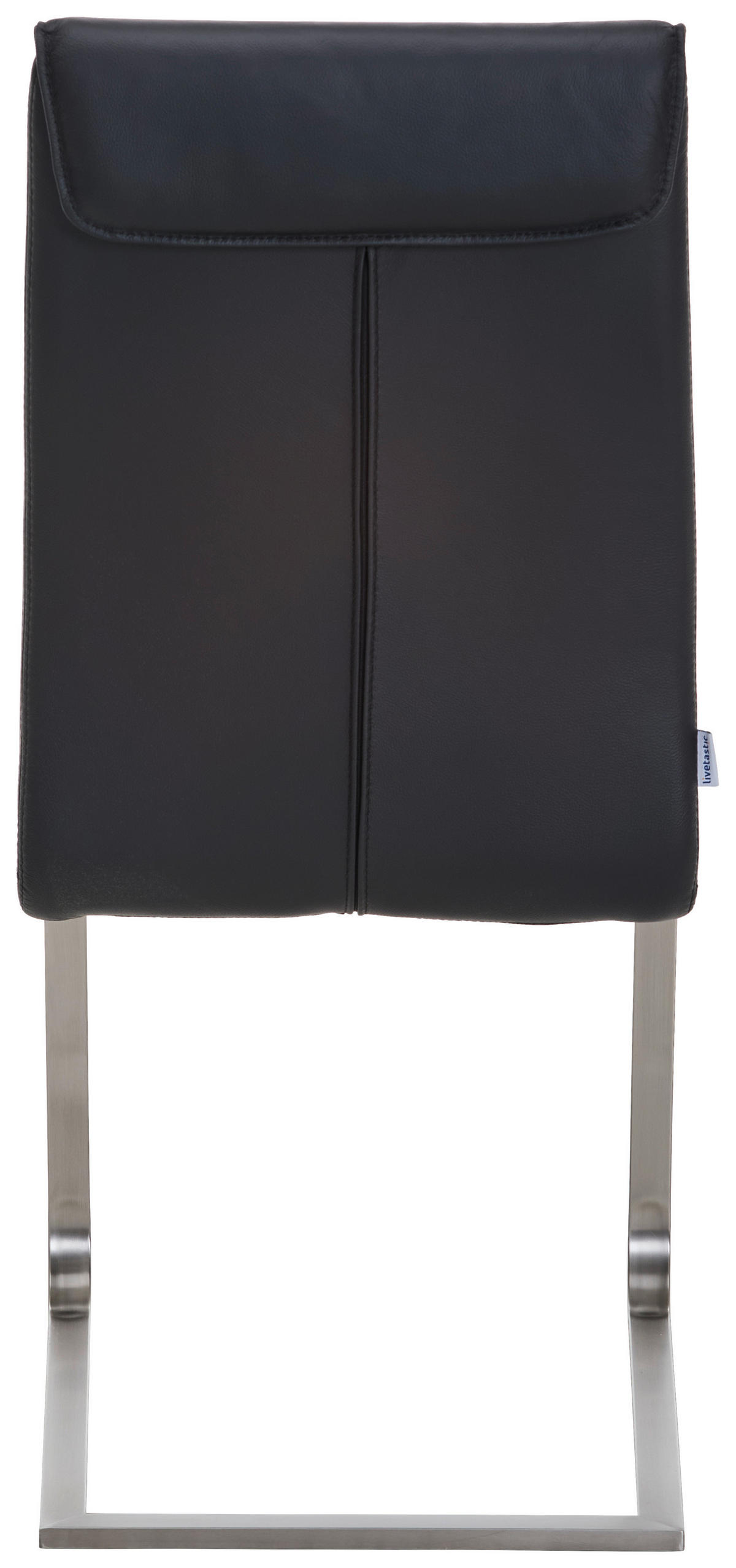 SCHWINGSTUHL  in Edelstahl Echtleder pigmentiert  - Edelstahlfarben/Schwarz, Design, Leder/Metall (46/99/62cm) - Livetastic