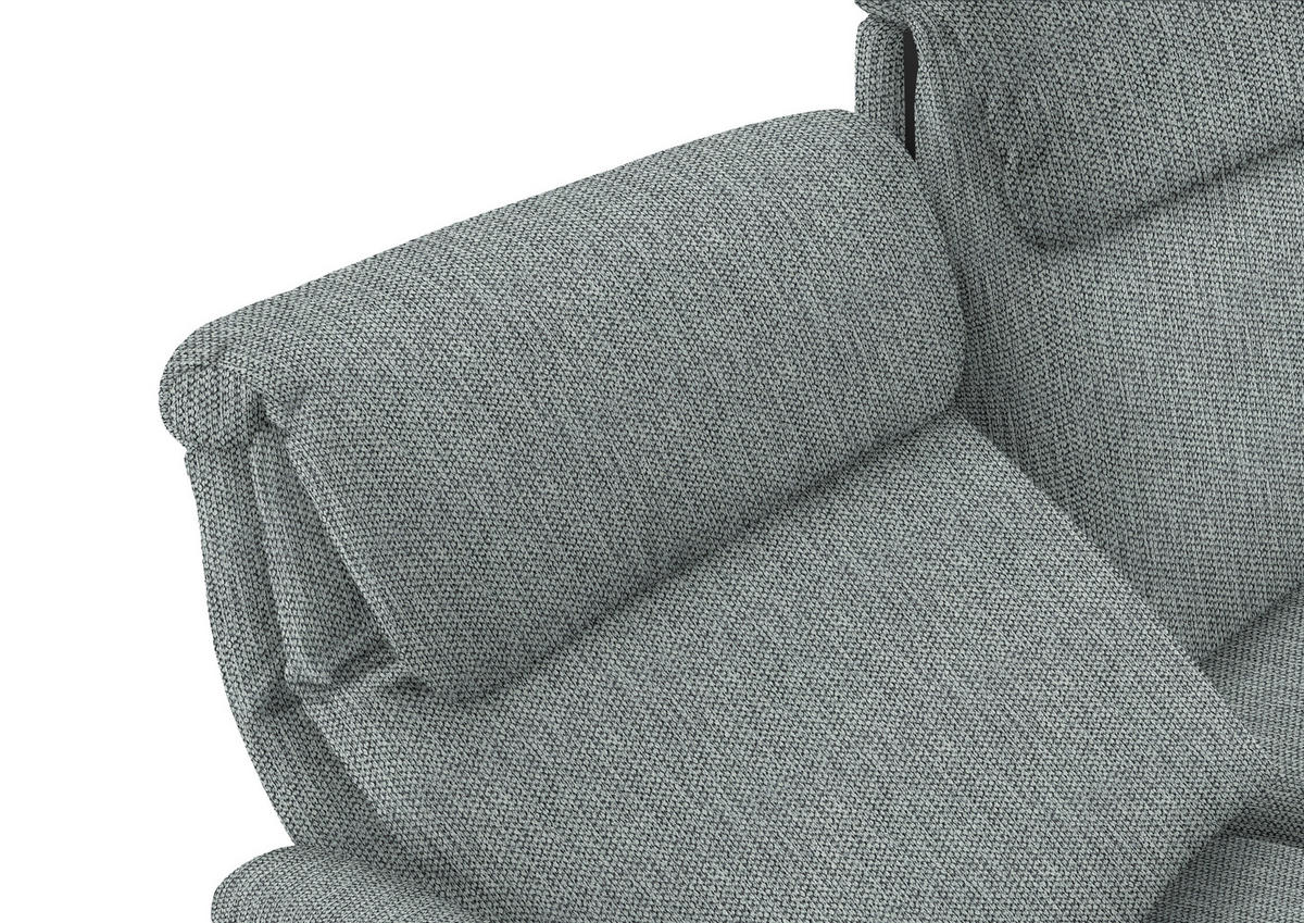 TRAPEZSOFA in Flachgewebe Grau  - Schwarz/Grau, Konventionell, Textil/Metall (219/107/97cm) - Pure Home Comfort