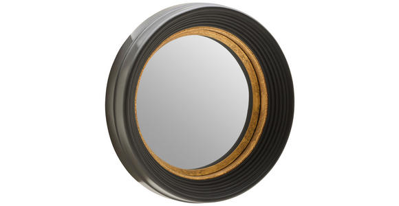 WANDSPIEGEL 38,5/38,5/6,5 cm  - Goldfarben/Schwarz, Design, Glas/Holzwerkstoff (38,5/38,5/6,5cm) - Novel